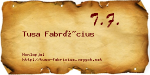 Tusa Fabrícius névjegykártya